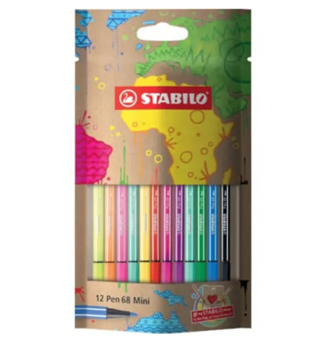 Termék főképe Fixy "Pen 68 mini my design" 12 různých barev, 1 mm, STABILO