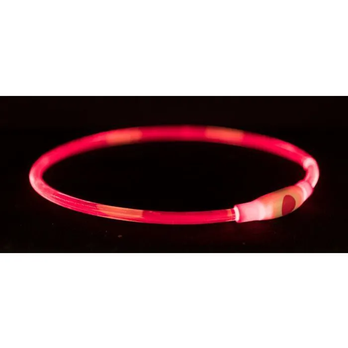 Termék főképe Flash light ring USB, blikací obojek, červená L-XL: 65 cm/ o 8 mm