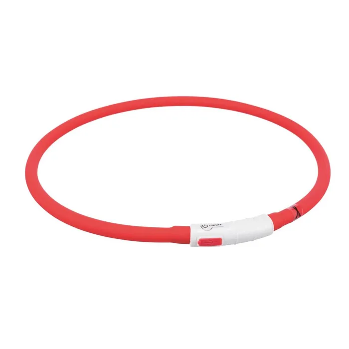 Termék főképe Flash USB svítící obojek XS-XL 70 cm / 10 mm, - červená