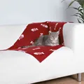 Polár takaró BEANY 100x70cm - bordó halszálkás