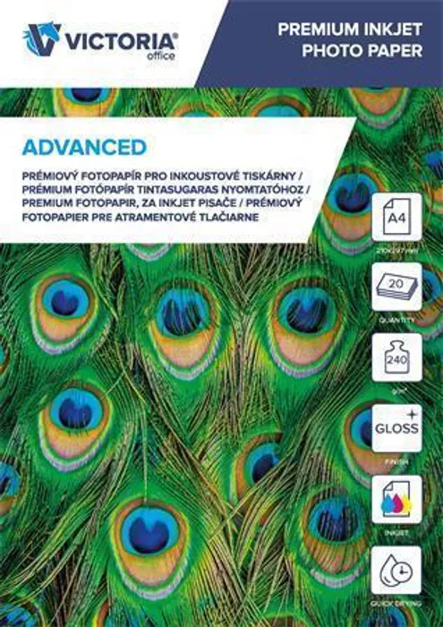 Termék főképe Fotografický papír "Advanced", do inkoustové tiskárny, lesklý, A4, 240g, VICTORIA 20 listů