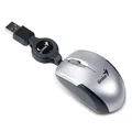 Genius Mouse Micro Traveler V2, 1200DPI, optikai, 3 tl., 1 kerék, vezetékes USB, ezüst, M