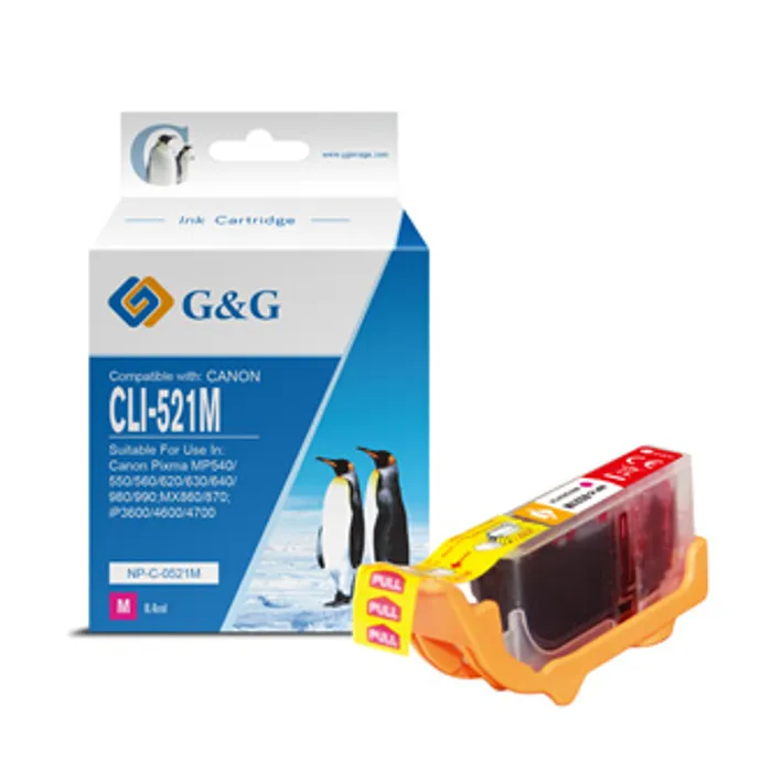 Termék főképe G&G kompatibilní ink s CLI521M, magenta, 8.4ml, NP-C-0521M, 2935B001, pro Canon iP3600, i