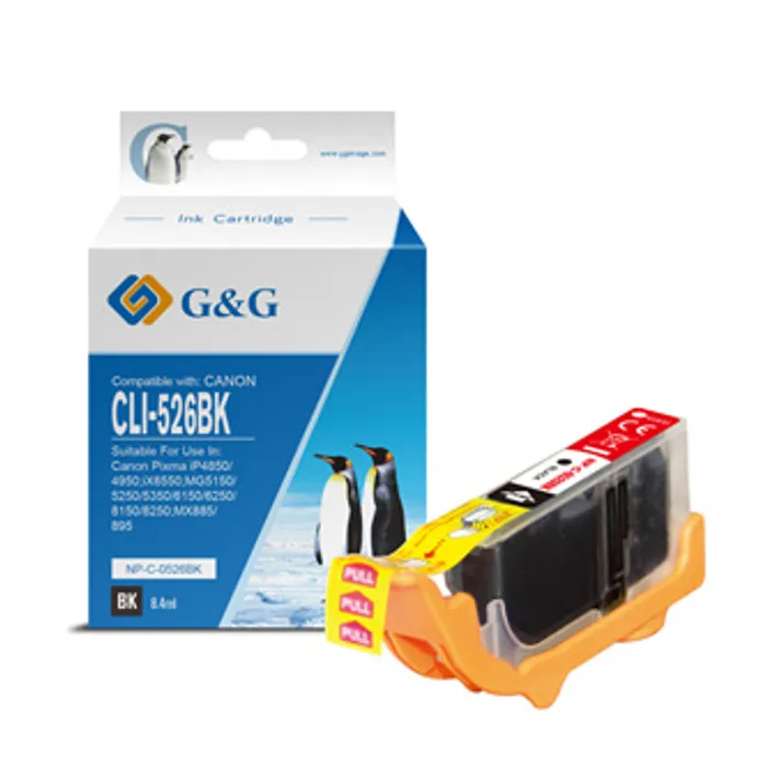Termék főképe G&G kompatibilní ink s CLI526BK, black, 8.4ml, NP-C-0526BK, 4540B001, pro Canon Pixma MG