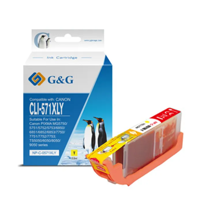 Termék főképe G&G kompatibilní ink s CLI571Y XL, yellow, 10,8ml, ml NP-C-0CL571XLY, high capacity, Cano