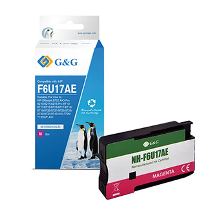 Termék főképe G&G kompatibilní ink s F6U17AE, magenta, 1600str., NH-R00953XLM, pro HP "Officejet Pro 82