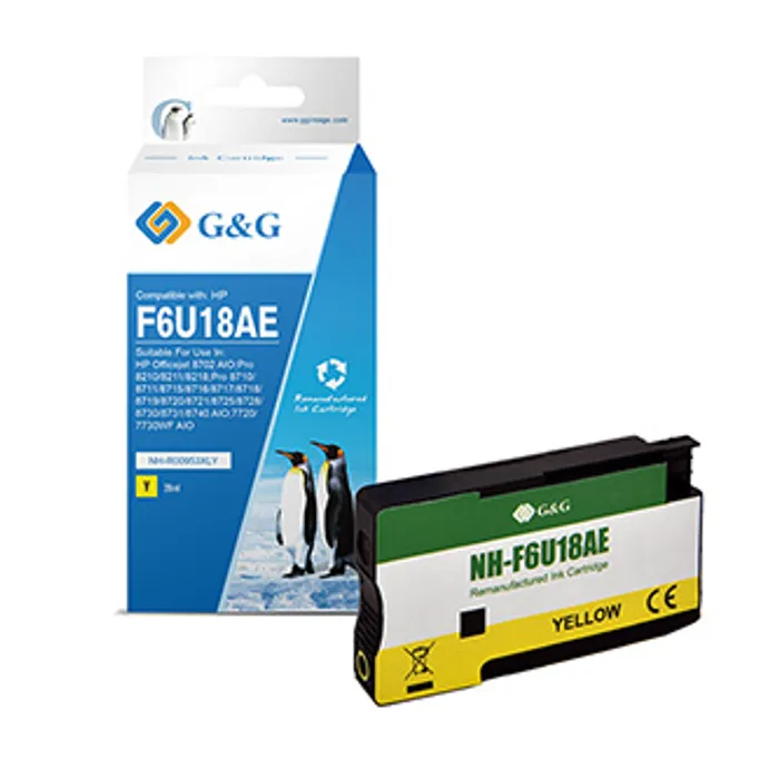 Termék főképe G&G kompatibilní ink s F6U18AE, yellow, 1600str., NH-R00953XLY, pro HP "Officejet Pro 821