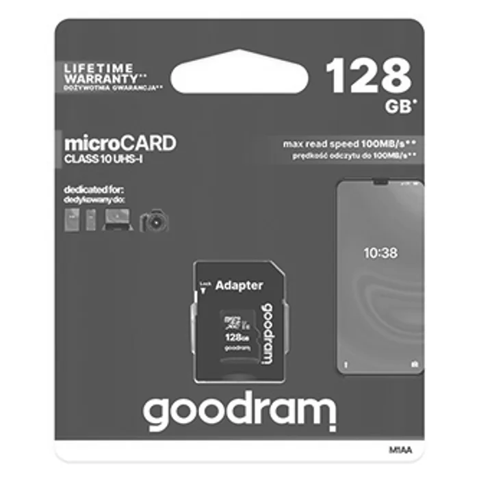 Termék főképe Goodram Micro Secure Digital Card, 128GB, micro SDXC, M1AA-1280R12, UHS-I U1 (Class 10),