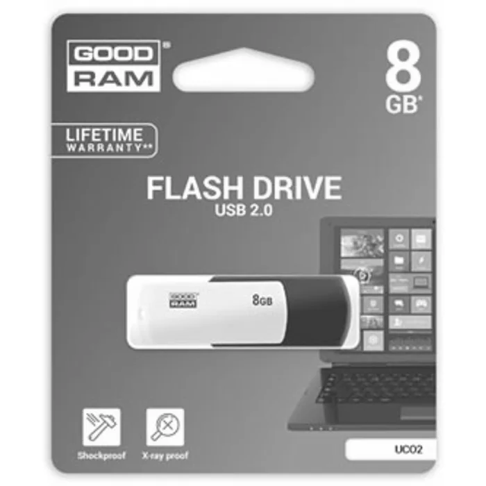 Termék főképe Goodram USB flash disk, USB 2.0, 8GB, UCO2, černý, UCO2-0080KWR11, USB A, s otočnou krytk