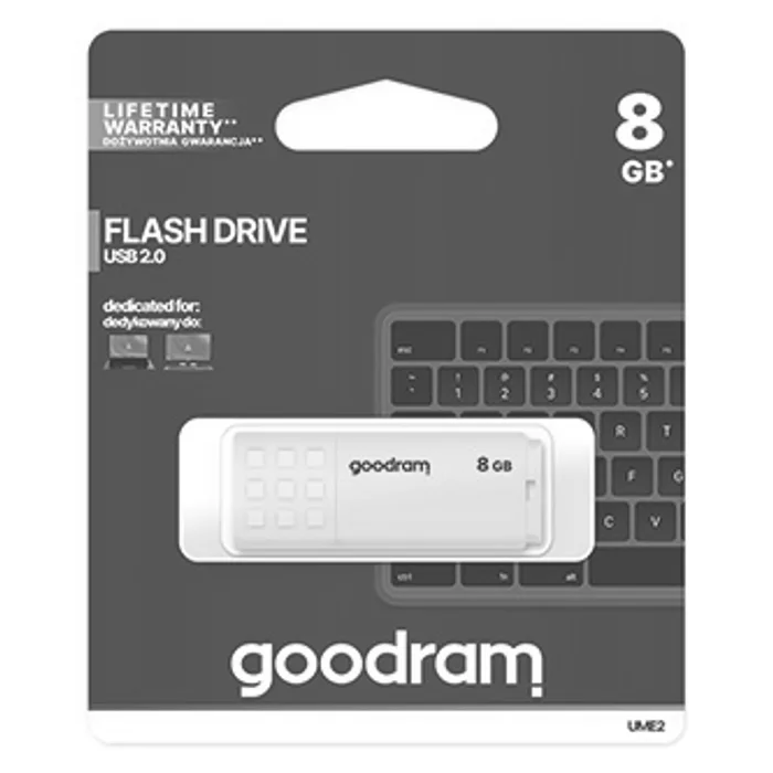 Termék főképe Goodram USB flash disk, USB 2.0, 8GB, UME2, žlutý, UME2-0080Y0R11, USB A, s krytkou
