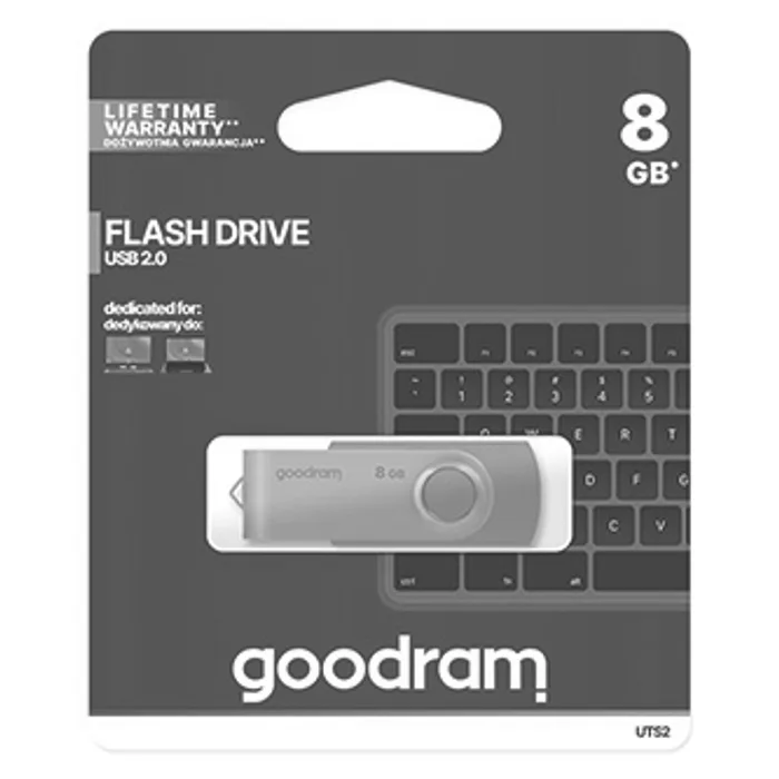 Termék főképe Goodram USB flash disk, USB 2.0, 8GB, UTS2, modrý, UTS2-0080B0R11, USB A, s otočnou krytk