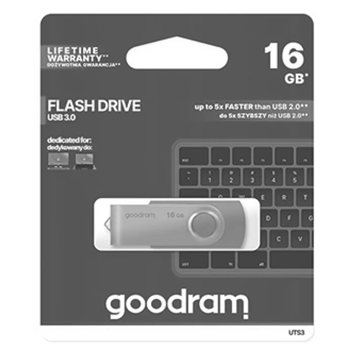 Termék főképe Goodram USB flash disk, USB 3.0 (3.2 Gen 1), 16GB, UTS3, červený, UTS3-0160R0R11, USB A,