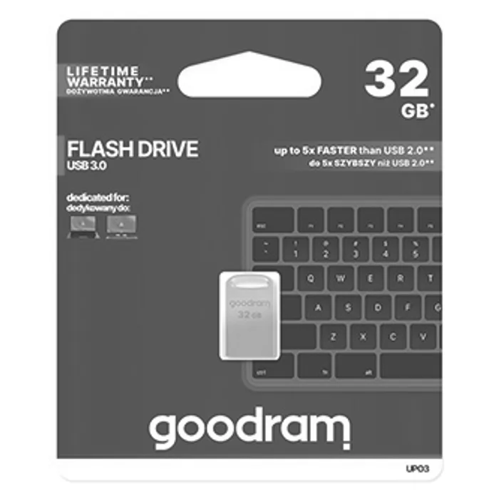 Termék főképe Goodram USB flash disk, USB 3.0 (3.2 Gen 1), 32GB, UPO3, stříbrný, UPO3-0320S0R11, USB A,