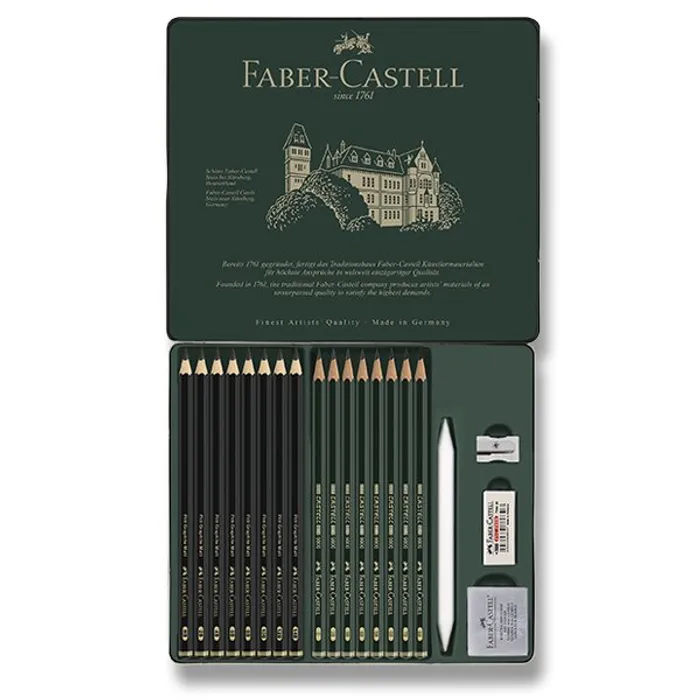 Termék főképe Grafitová tužka Faber-Castell 115224 Pitt Monochrome Graphite sada 20 kusů