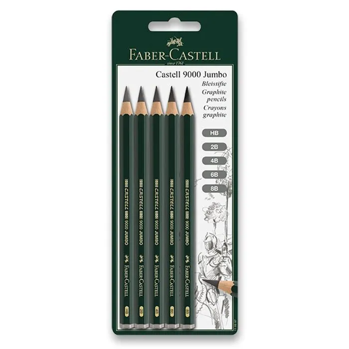 Termék főképe Grafitová tužka Faber-Castell Castell 9000 Jumbo 5 ks