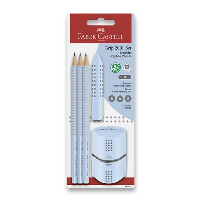 Termék főképe Grafitová tužka Faber-Castell Grip 2001 Sky Blue set, 5 ks