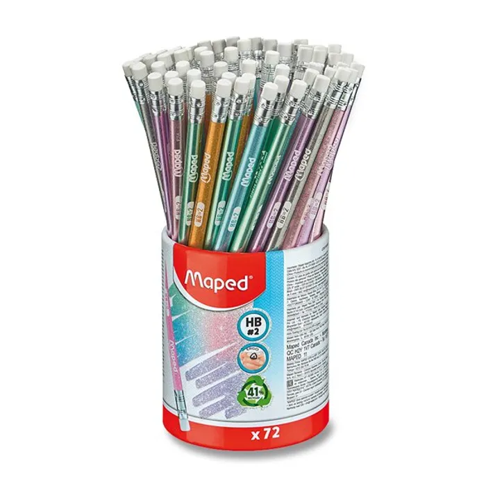 Termék főképe Grafitová tužka Maped Black'Peps Glitter tvrdost HB s pryží, stojánek 72 ks