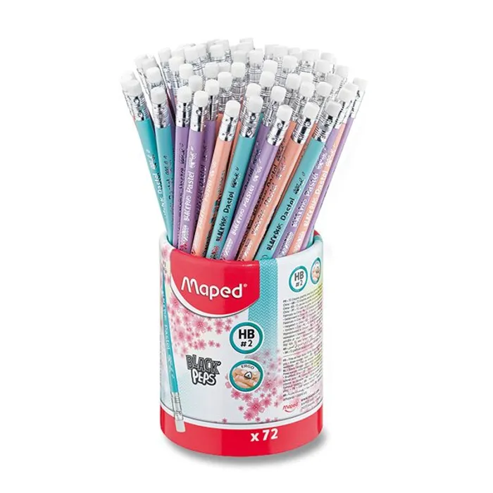 Termék főképe Grafitová tužka Maped Black'Peps Pastel tvrdost HB, stojánek 72 ks