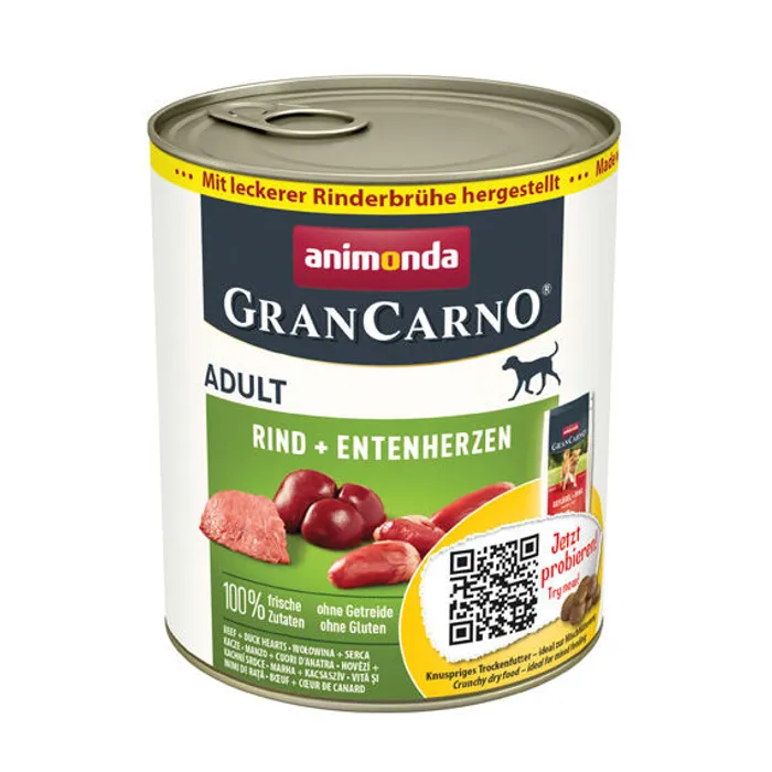 Termék főképe GRANCARNO Adult - hovězí, kachní srdce 800g