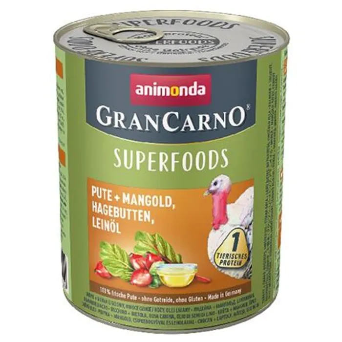 Termék főképe GRANCARNO Superfoods krůta,mangold,šípky,lněný olej 800 g pro psy