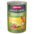 Következő termékkép GRANCARNO Superfoods csirke, spenót, málna, tökmag 400 g kutyáknak