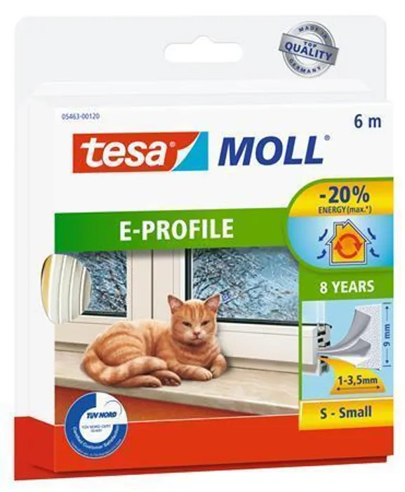 Termék főképe Gumové těsnění "tesamoll® E profil 5463", bílá, 9 mm x 6 m, TESA