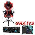 Játékszék E-Blue AUROZA, piros, háttérvilágítással, + Polygon játékkészlet