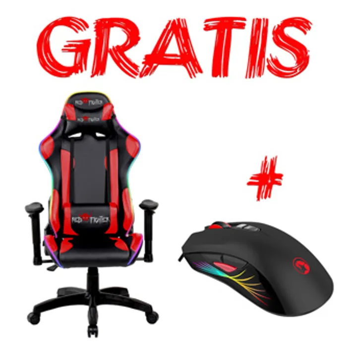 Termék főképe Herní křeslo Red Fighter C8, černé, + myš Marvo M519, PROMO, RGB podsvícení