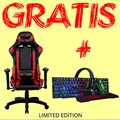 Red Fighter C8 játékszék, fekete-piros, + 4 az 1-ben szett CM370 PROMO, RGB háttérvilágítás