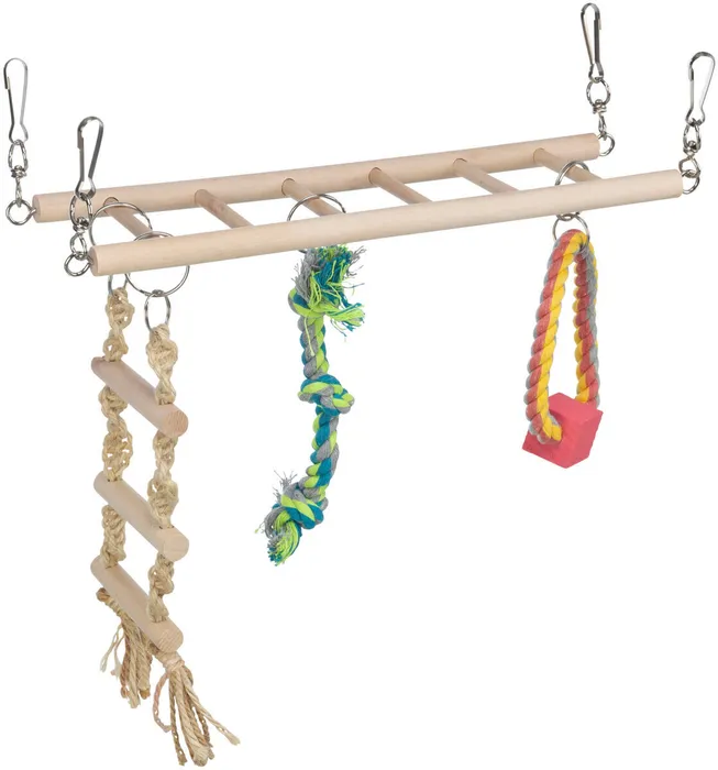 Termék főképe Houpačka do klece + kruh, žebřík, trojuzel 29x25x9cm TRIXIE