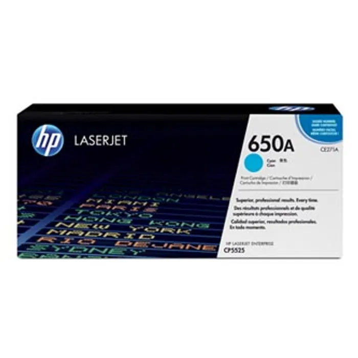 Termék főképe HP originální toner CE271A, cyan, 15000str., HP 650A, HP LaserJet CP5525n, CP5525dn, CP55