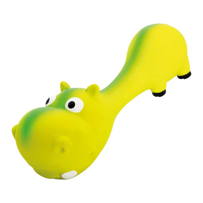Termék főképe Hrošík ležící - tvar činky, se zvukem, 22 cm, latex, zelená, HipHop