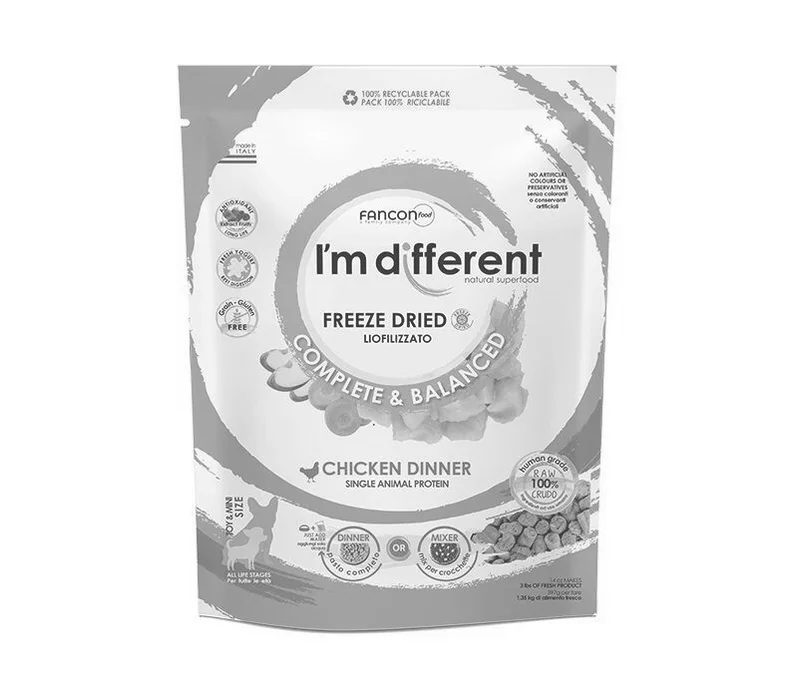 Termék főképe I´M DIFFERENT Chicken DINNER, mrazem sušené raw krmivo s kuřetem, 397 g