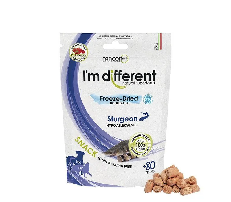 Termék főképe I´M DIFFERENT SNACK jeseter - mrazem sušený pamlsek, 40 g