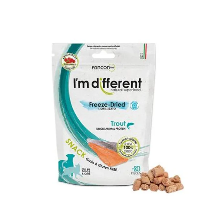 Termék főképe I´M DIFFERENT SNACK pstruh - mrazem sušený pamlsek, 40 g
