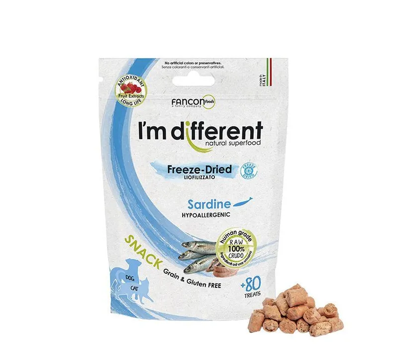 Termék főképe I´M DIFFERENT SNACK sardinky - mrazem sušený pamlsek, 40 g
