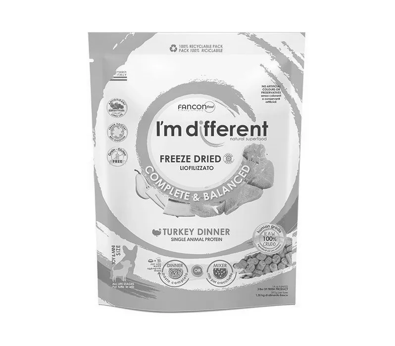 Termék főképe I´M DIFFERENT Turkey DINNER, mrazem sušené raw krmivo s krůtou, 156 g