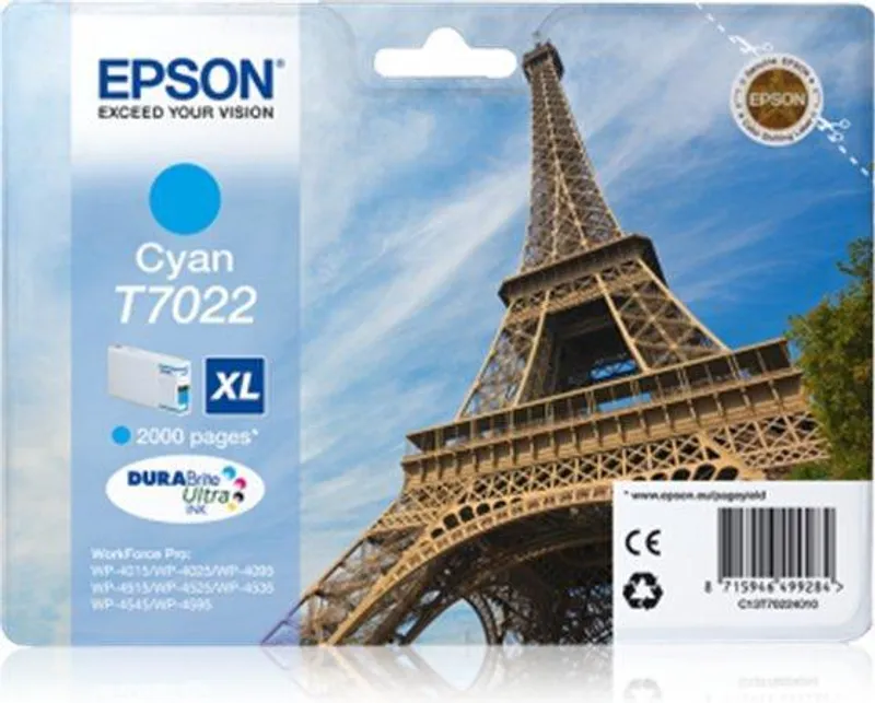 Termék főképe Inkjet. cart., cyanová, 21,3 ml, pro WorkForce Pro 4015, 4095, 4525 tiskárny, EPSON
