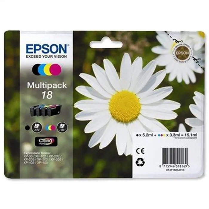 Termék főképe Inkjet cart.multipack pro "XP 30, 102, 202, 205" tiskárny, EPSON B+C+M+Y, 15,1ml