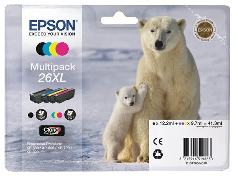 Termék főképe Inkjet cart.multipack pro "XP 600, 700, 800" tiskárny, EPSON B+C+M+Y, 41,3ml