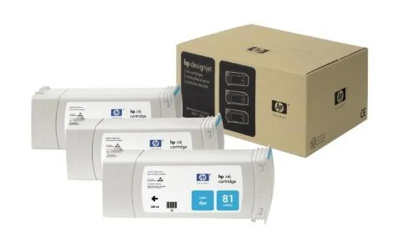 Termék főképe Inkjet cart.pro multipack "DesignJet 4000" tiskárnu, HP "Nr.81" Cyan, 3*680ml