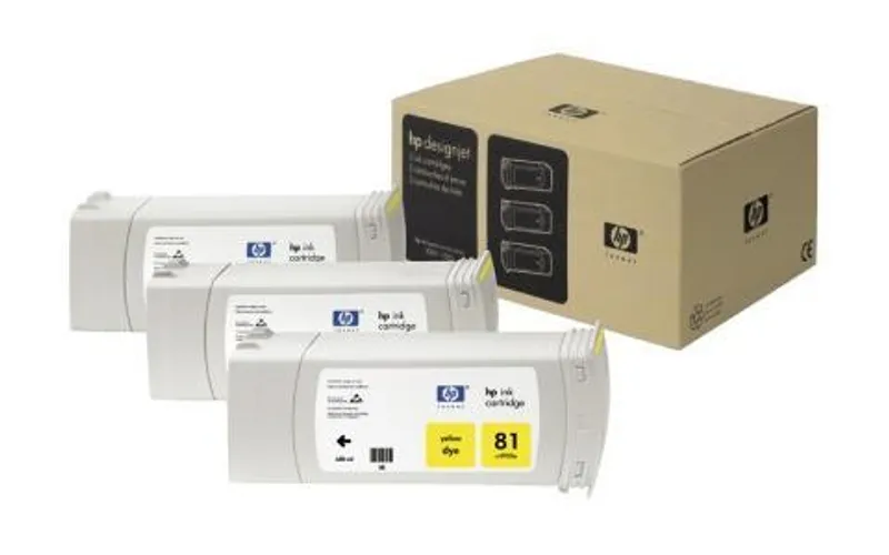 Termék főképe Inkjet cart.pro multipack "DesignJet 4000" tiskárnu, HP "Nr.81" Žlutá, 3*680ml