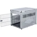 Beltéri kennel, M: 58 x 60 x 77 cm, polyrattan, világosszürke