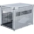 Beltéri kennel, M: 58 x 60 x 77 cm, polyrattan, világosszürke