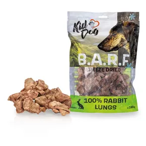 KIDDOG B.A.R.F. 100 % Nyúl tüdő fagyasztva szárított - 180 g