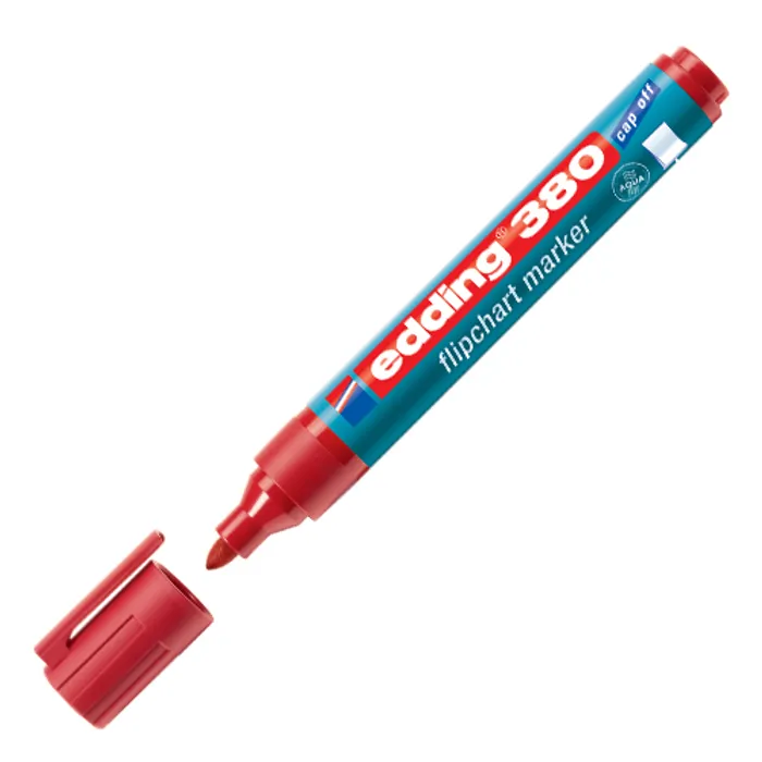 Termék főképe Popisovač na bílou tabuli a flipchart "380", červená, 1,5-3mm, kuželový hrot, EDDING