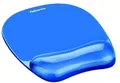 Egérpad zselés csuklótámaszsal, FELLOWES "Crystals Gel", kék