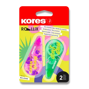 Kores ROLLiX hibajavító roller, 8 m x 5 mm, vegyes színek [2 db]