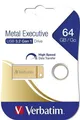 USB flash meghajtó Exclusive Metal, 64 GB, USB 3.0, VERBATIM arany