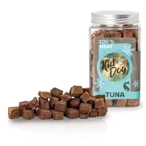 KIDDOG Super Premium 100% fagyasztva szárított TUNA CUBES - tiszta tonhalhús, fagyasztva szárított 75 g